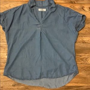 Flowy denim medium blouse